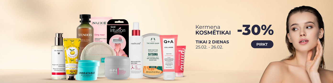 Tikai 2 diena ķermeņa kosmētikai -30%.