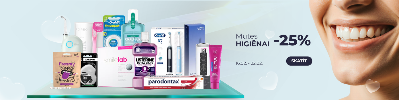 Tikai šonedēļ -25% visai mutes higiēnai!