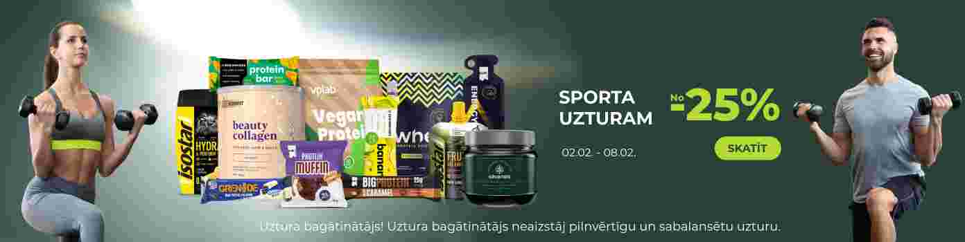 Sporta uzturam vismaz -25%. Tikai šonedēļ.