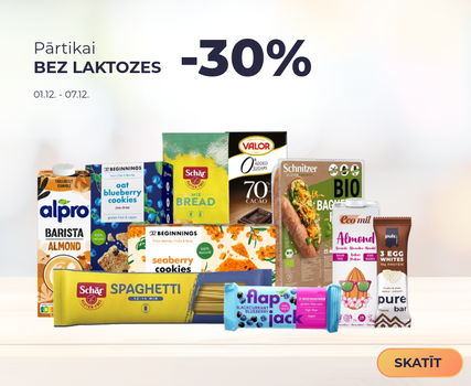 Pārtikai bez laktozes -30%