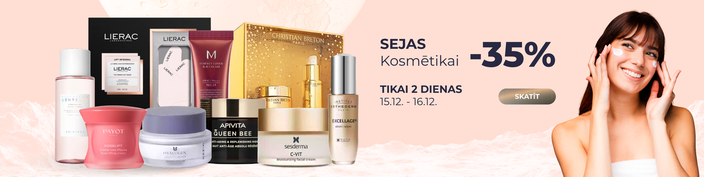 -35% Sejas kosmētikai. Tikai 2 dienas līdz 16.12.