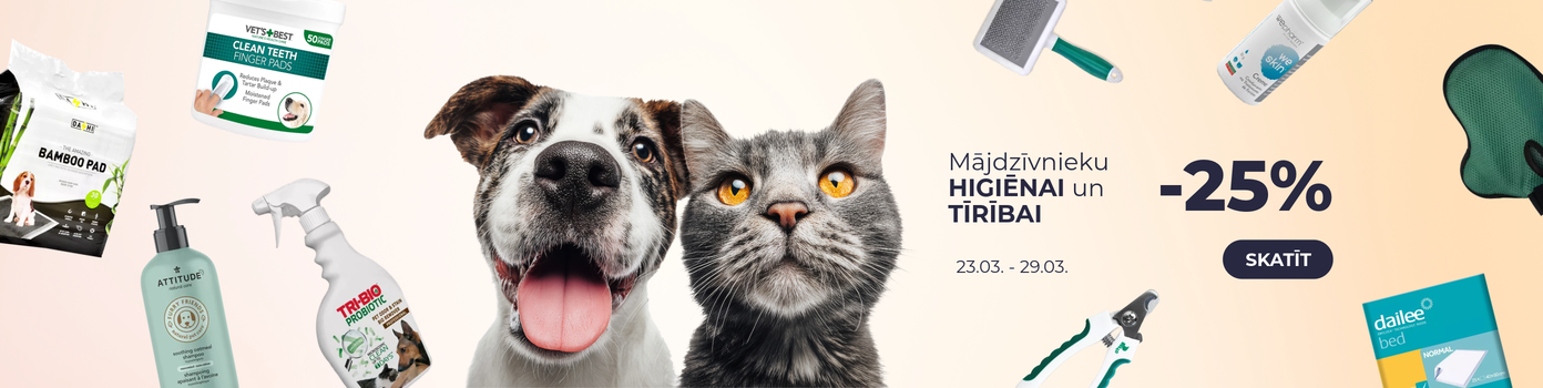 Mājdzīvnieku higiēnas precēm -25%