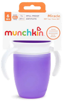 MUNCHKIN 6m+ Miracle 360 Violet mācību krūzīte, 207 ml