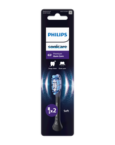 PHILIPS Sonicare Premium Gum Care (melni) elektriskās zobu birstes uzgaļi, 2 gab.