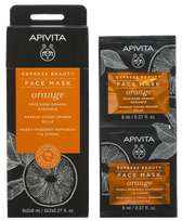 APIVITA Express Beauty Radiance With Orange (8 ml) sejas maska, 2 gab.