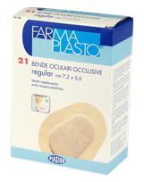 FARMA PLASTO 7.2 x 5.6 cm, miesas krāsā acu plāksteri, 21 gab.