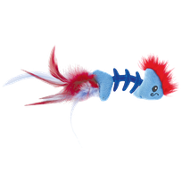 PETSTAGES Feather Fish Bone Zila rotaļlieta, 1 gab.