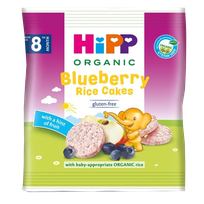 HIPP Organic Blueberry Rice Cakes (8+) uzkoda, 30 g