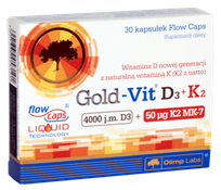 OLIMP LABS Gold Vit D3 + K2 4000SV + 50 mcg kapsulas, 30 gab.