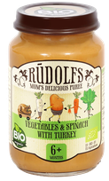 RŪDOLFS Dārzeņi, Tītara Gaļa BIO 6+ biezenis, 190 g