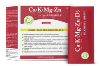 BIOFARMACIJA Ca+K+Mg+Zn Ar Vit.D3 Un Vilkābeli pulveris, 14 gab.