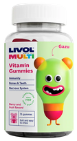 LIVOL  Multi Vitamīnu (ogu/augļu) želejas lācīši, 75 gab.