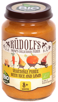 RŪDOLFS Dārzeņi, Rīsi, Jēra Gaļa BIO 8+ biezenis, 190 g