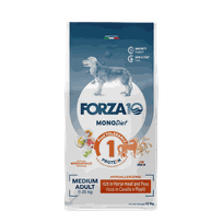 FORZA10 Monodiet Medium Adult Ar Zirgu Un Zirņiem, Suņiem sausā barība, 12 kg