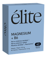 ELITE Magnesium+ B6 tabletes, 60 gab.