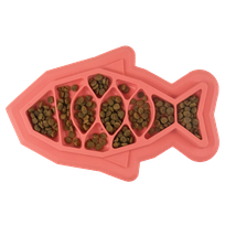CATSTAGES Fishie Fun Feed Mat, Rozā bļoda, 1 gab.