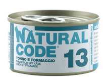 NATURAL CODE 13 Tuncis Un Siers konservi kaķiem, 85 g