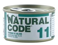 NATURAL CODE 11 Tuncis Un Alveja konservi kaķiem, 85 g