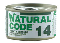 NATURAL CODE 14 Tuncis Un Dārzeņi konservi kaķiem, 85 g