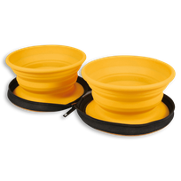 KIWI WALKER Double Bowl, Oranža, Ceļojumu bļoda, 1 gab.
