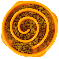 OUTWARD HOUND Fun Feeder Swirl, Oranža, M, Lēnēšanas bļoda, 1 gab.