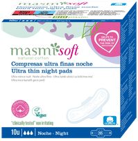 MASMI Organic Cotton, Soft Ultrathin Night With Wings ikdienas ieliktnīši, 10 gab.