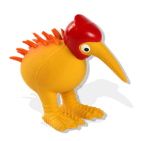 KIWI WALKER Whistle, Ar Sarkanu Ķiveri, One Size, Oranža, Lateksa rotaļlieta, 1 gab.