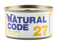 NATURAL CODE 27 Tuncis Un Surimi konservi kaķiem, 85 g