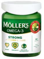 MOLLERS Strong+D 2000IU Zivju Eļla kapsulas, 60 gab.