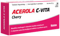 VITABALANS Acerola C-Vita Ķiršu košļājamās tabletes, 30 gab.
