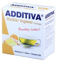 ADDITIVA ingvers + apelsīns + C  vitamīns + cinks + D3 vitamīns karstais dzēriens, 10 gab.