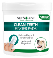 VET'S BEST Clean Teeth Finger uzpirksteņi zobu tīrīšanai, 50 gab.