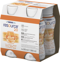 NESTLE Resource 2.0 ar ananāsu-mango garšu, 200 ml, 4 gab.