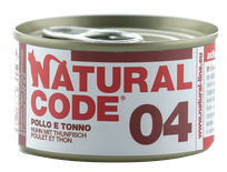 NATURAL CODE 04 Vista Un Tuncis konservi kaķiem, 85 g
