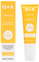 Q+A Peptide Anti-Ageing SPF50 saules aizsarglīdzeklis, 50 ml