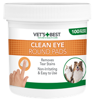 VET'S+BEST Clean Eye Round uzpirksteņi acu tīrīšanai, 100 gab.
