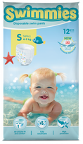 MOLTEX Swimmies S (4-9 kg) peldēšanas autiņbiksītes, 12 gab.