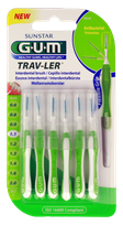 GUM Trav-Ler 1,1 mm zobstarpu birstīte, 6 gab.