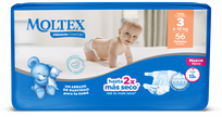 MOLTEX Premium Comfort 3 Midi (4-10 kg) autiņbiksītes, 56 gab.