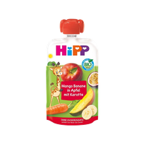 HIPP ābolu, burkānu, mango, no 6mēn biezenis, 100 g