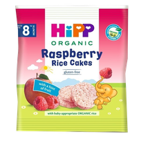 HIPP Organic Raspberry Rice Cakes uzkoda, 30 g