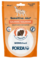 FORZA10 Monosnack Sensitive Adult Lasis, Suņiem gardumi, 80 g