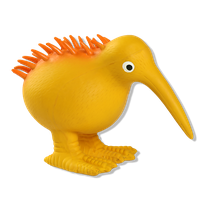 KIWI WALKER Whistle, L Izmēra, Oranža, Lateksa rotaļlieta, 1 gab.