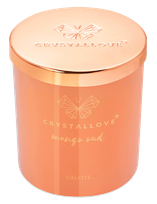 CRYSTALLOVE Calcite Soy Candle & Mango aromātiskā svece, 400 g