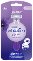 WILKINSON SWORD MyIntution Smooth Violet Bloom Quattro vienreizlietojamie skuvekļi, 3 gab.