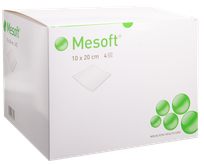 MESOFT   10x20 cm četrslāņu nesterilās salvetes, 100 gab.