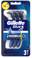 GILLETTE Blue3 Plus vienreizlietojamie skuvekļi, 3 gab.