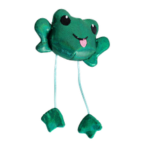 CATSTAGES Toss N Dangle Frog, Zaļa rotaļlieta, 1 gab.