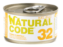 NATURAL CODE 32 Tuncis Un Dzērvenes konservi kaķiem, 85 g