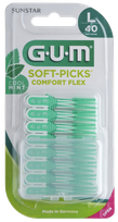 GUM Soft-Picks Comfort Flex, Large Mint zobstarpu birstīte, 40 gab.
